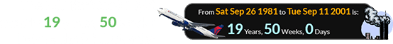 The 767 first took flight exactly 19 years, 50 weeks before the 9/11 attacks: