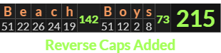 "Beach Boys" = 215 (Reverse Caps Added)