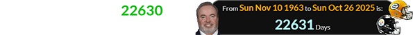Mike McCarthy turns 22630 days old one day before the meeting: