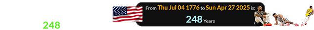 The 2025 playoffs happened while the United States was 248 years of age: