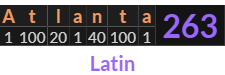 "Atlanta" = 263 (Latin)