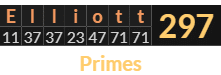 "Elliott" = 297 (Primes)