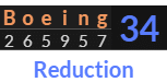 "Boeing" = 34 (Reduction)