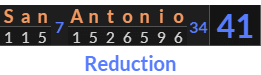 "San Antonio" = 41 (Reduction)