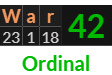 "War" = 42 (Ordinal)