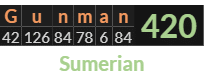 "Gunman" = 420 (Sumerian)