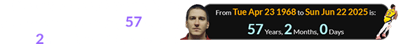 Timothy McVeigh would have been a span of exactly 57 years, 2 months old for Game 7: