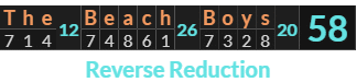 "The Beach Boys" = 58 (Reverse Reduction)