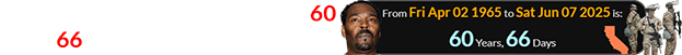 Rodney King would have been 60 years, 66 days old for the deployment: