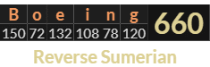"Boeing" = 660 (Reverse Sumerian)