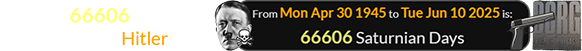 It’s been 66606 Saturnian Days since Hitler died: