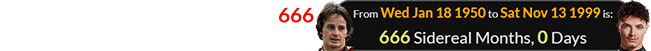 Lando Norris was born exactly 666 Sidereal months after Gilles Villeneuve: