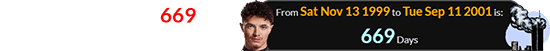 Lando was a span of 669 days of age for September 11th: