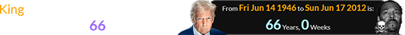 King died the same week Donald Trump turned 66 years of age: