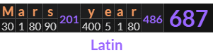 "Mars year" = 687 (Latin)