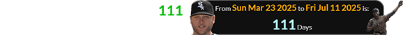 The ceremony was a span of 111 days after Buehrle’s birthday: