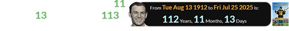 Gilmore 2 debuted a span of 11 months, 13 days into the 113th year since Ben Hogan was born: