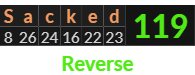 "Sacked" = 119 (Reverse)