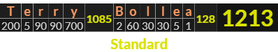 "Terry Bollea" = 1213 (Standard)