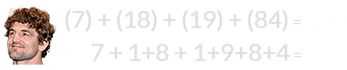 (7) + (18) + (19) + (84) = 128