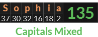 "Sophia" = 135 (Capitals Mixed)