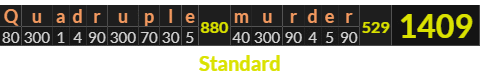 "Quadruple murder" = 1409 (Standard)