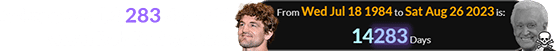 Askren was 14,283 days old when Bob Barker died: