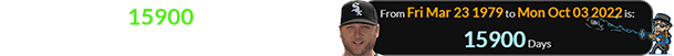 Buehrle was 15900 days old when I re-launched my website as a business: