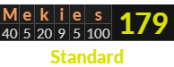 "Mekies" = 179 (Standard)