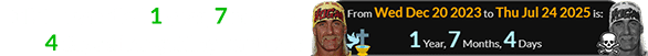 Hulk Hogan died 1 year, 7 months, 4 days after getting baptized: