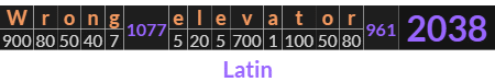 "Wrong elevator" = 2038 (Latin)