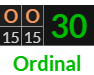 "OO" = 30 (Ordinal)
