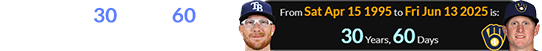 Jansen was 30 years, 60 days old for the Vaughn trade: