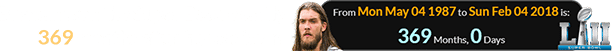 Braman won the Super Bowl exactly 369 months after he was born: