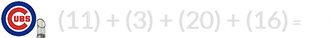 (11) + (3) + (20) + (16) = 50