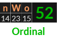 "nWo" = 52 (Ordinal)