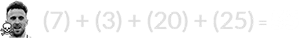 (7) + (3) + (20) + (25) = 55