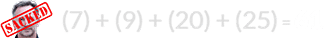 (7) + (9) + (20) + (25) = 61