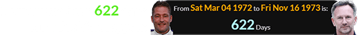 Horner was born 622 days after Jos Verstappen: