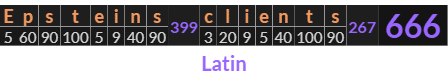 "Epsteins clients" = 666 (Latin)