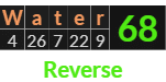 "Water" = 68 (Reverse)