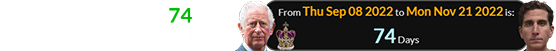 Charles became king 74 days before Kohberger’s birthday: