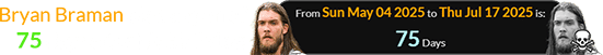 Bryan Braman died a span of 75 days after his birthday: