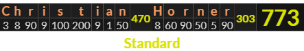"Christian Horner" = 773 (Standard)