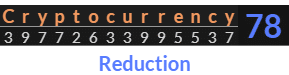 "Cryptocurrency" = 78 (Reduction)