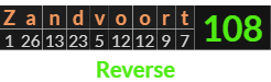 "Zandvoort" = 108 (Reverse)