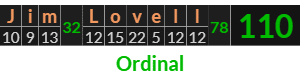 "Jim Lovell" = 110 (Ordinal)