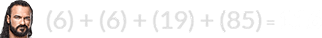 (6) + (6) + (19) + (85) = 116