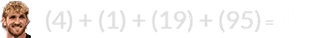 (4) + (1) + (19) + (95) = 119