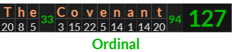 "The Covenant" = 127 (Ordinal)